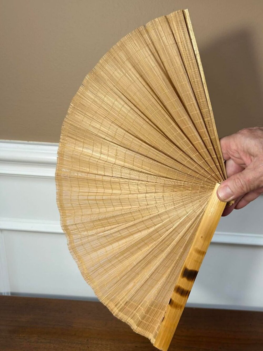 Bamboo sensu paddle fan